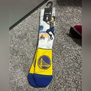 Stance NBA Player Graphic Socks in Blue and Yellow
